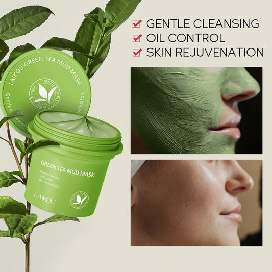 Green Tea Clay Mask 100g Skincare Gentle Cleansing Pore Minimizing Oil Control Facial Treatment Soothing Moisturizer Skin Care