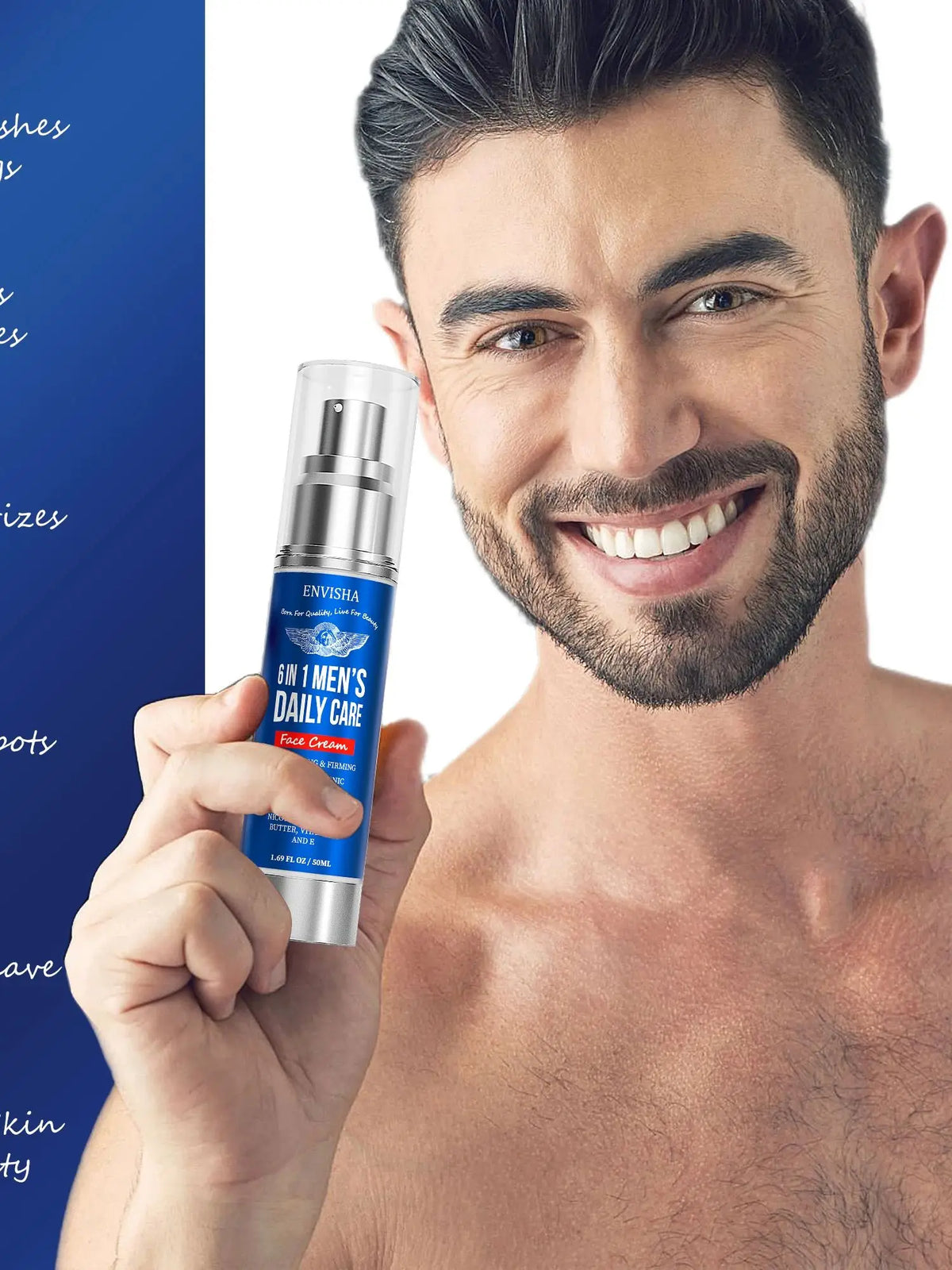 ENVISHA 6 IN 1 Men's Face Skin Care Cream Anti-aging Moisturizing Whitening Firming Skin Products Collagen Beauty Health