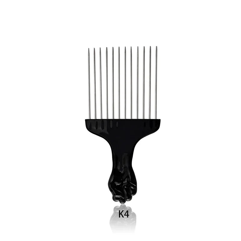 African Comb, Equipped with Long Steel Needles and ABS Handle, Suitable for Unwinding Curls and African Hair Styling