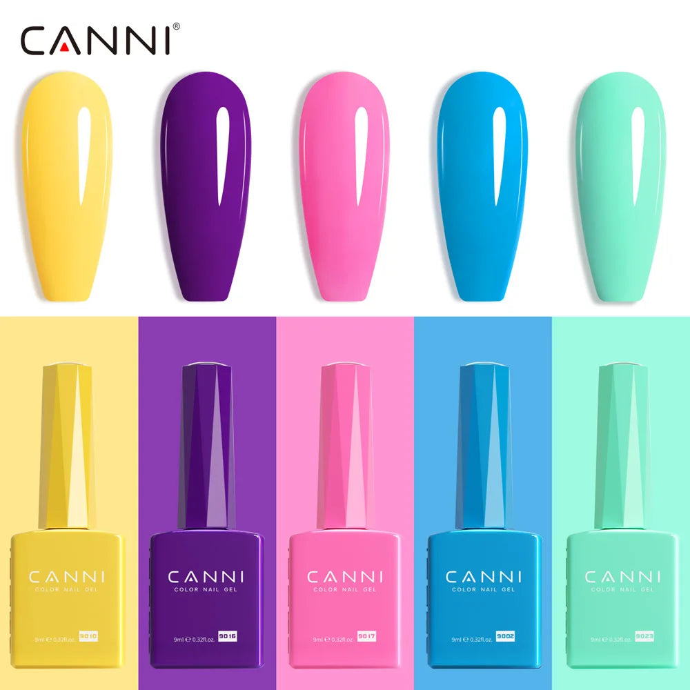 CANNI 9ml Gel Nail Polish 144Colors HEMA/TPO FREE Gorgeous Color Full Coverage Soak Off UV LED Semi Permanent Gel Varnish  Nails