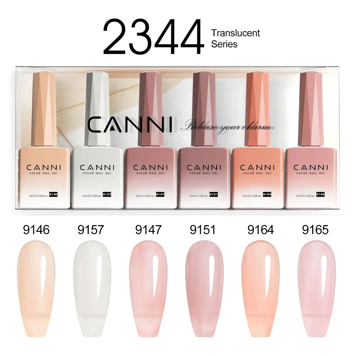 9ml*6pcs CANNI Nail Gel Polish Set TPO FREE Jelly Nude Pink Rubber Base Reinforce UV Construction Gel Soak off UV LED Gel Kit