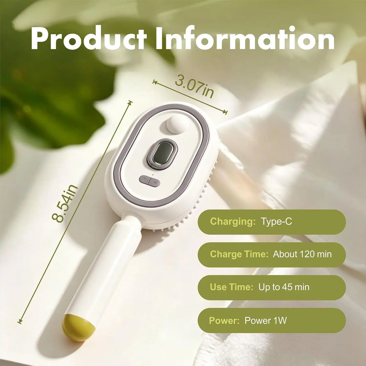 iLMH Electric Spray Hair Brush, Steamy Air Cushion Massage Comb, Self Cleaning Anti Static Detangling Brush for Women Hair