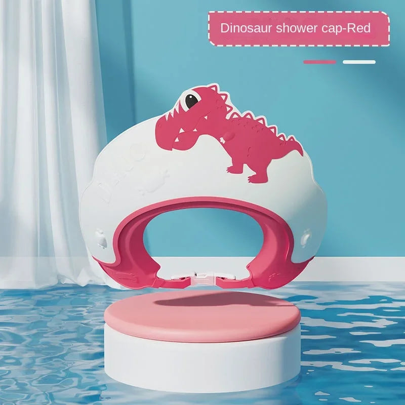 Baby Shower Cap Shield Shower Cap for Kids Visor Hat for Eye Ear Protection for Children Cute Dinosaur for Washing Hair Bathing