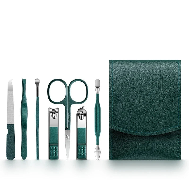 2023 New 7Pcs Portable Luxury Manicure Sets Pedicure Kits Colour Nail Clipper Set Personal Care Tools Eyebrow Scissors