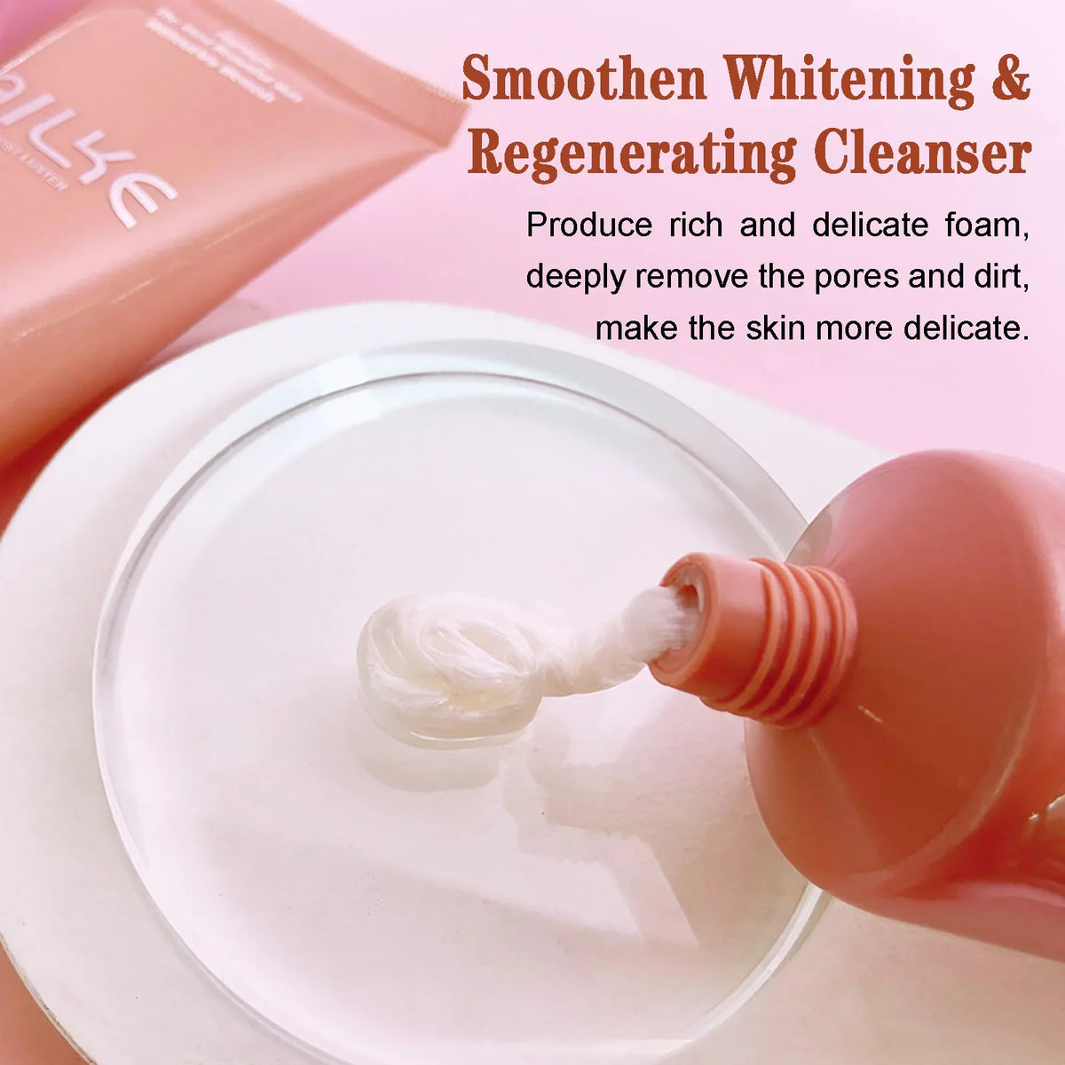 AILKE Natural Rose Facial Cleanser, Brightening, Reduce Dark Spots, Acne, Moisturizing, Clean Pores, Oil Control, 120ml/4.23 oz
