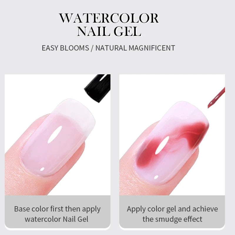 BORN PRETTY 10ml Clear Blooms Gel Polish UV LED Soak Off Nail Art Polish for Spreading Effect Marble Nail Polish Gel Painting