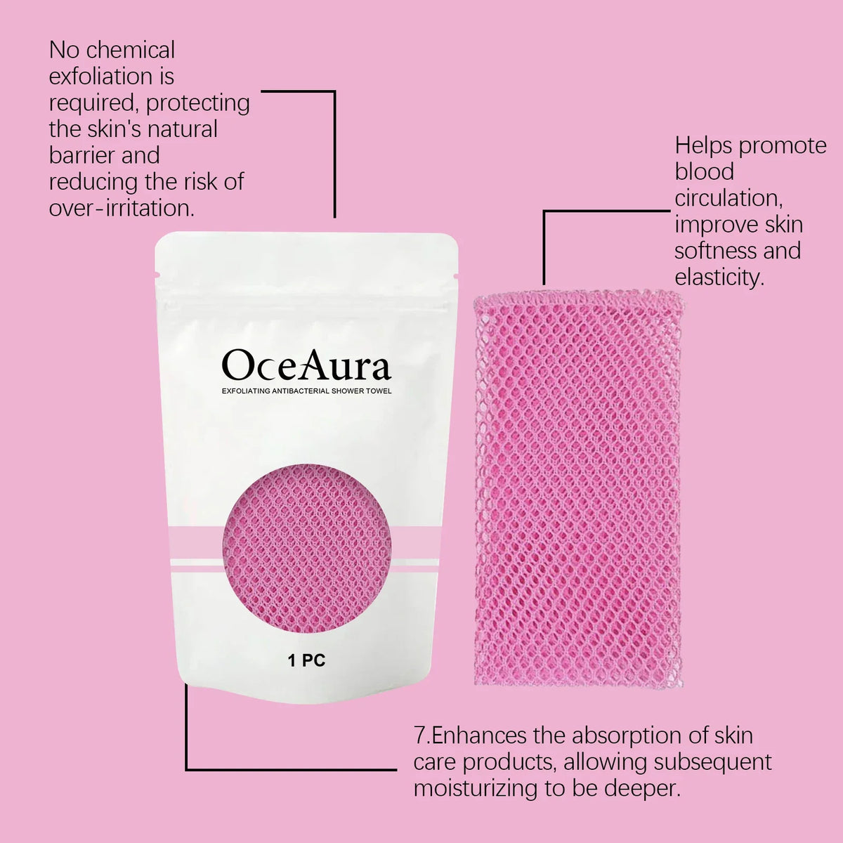 Back Scrubbing Towel Durable Exfoliating Body Towel Cleansing Skin Polishing Cloth Oil Control Dirt Removal Bath Accessories