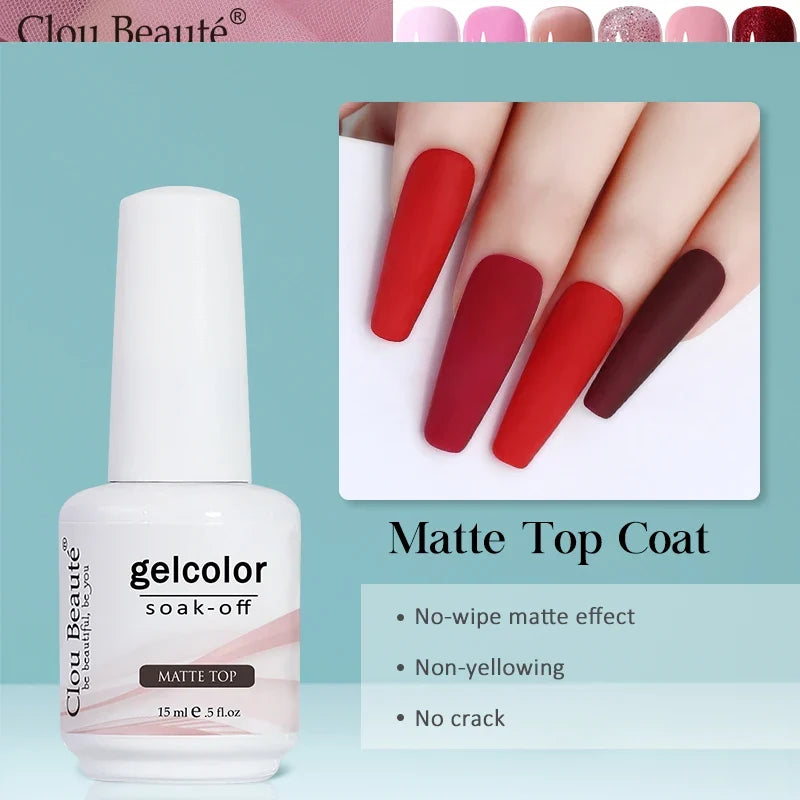 Clou Beaute Coffee Colors Nail Gel Polish HEMA/TPO FREE Soak off UV/LED 15ml Vernis Semi Permanent Nail Varnish 15ml Base Top