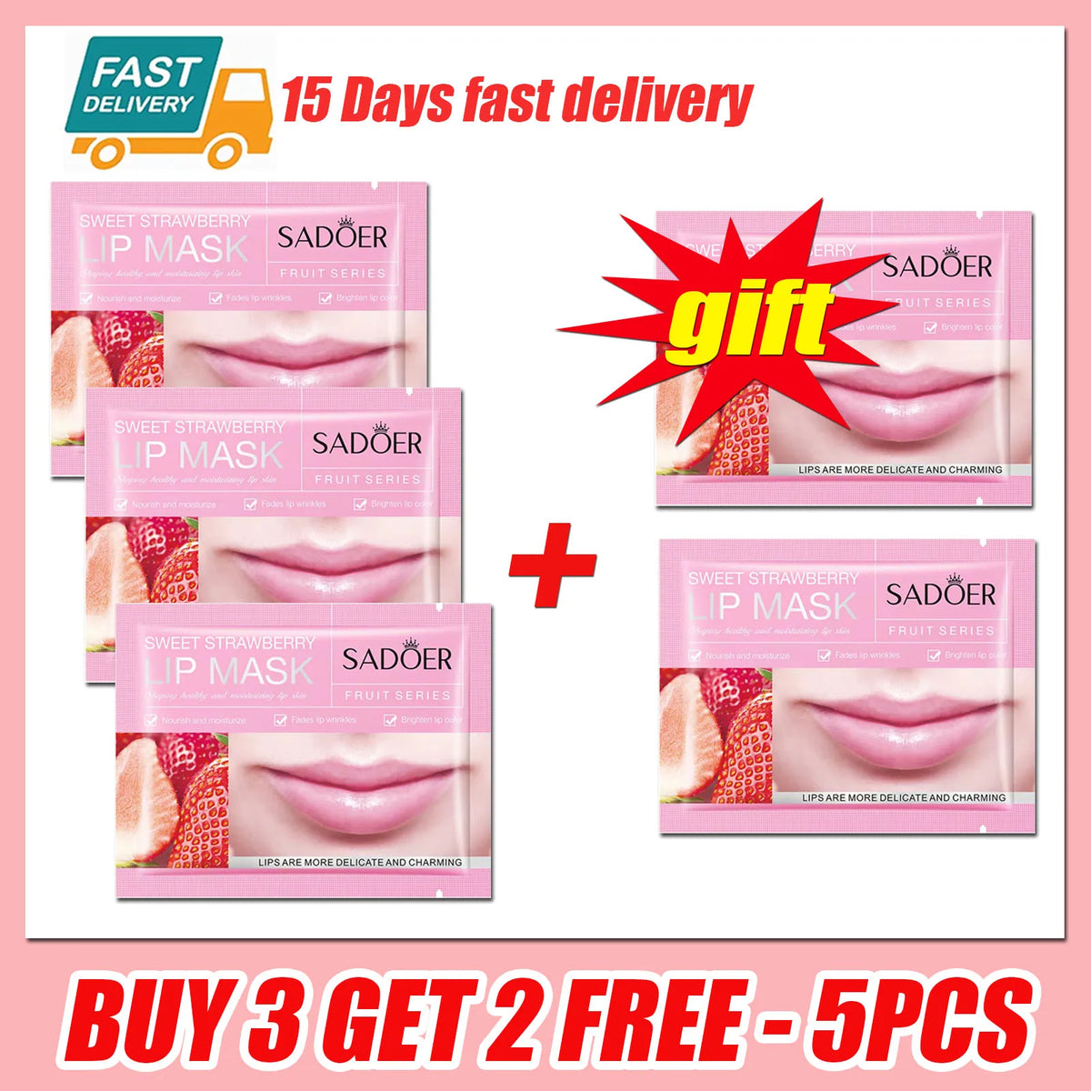 3/5/10/20/30pcs Pink Moisturizing Lips Mask Nourishing Hydrating Crystal Collagen Gel Lip Patches Lip Plumper Sexy Lip Skin Care