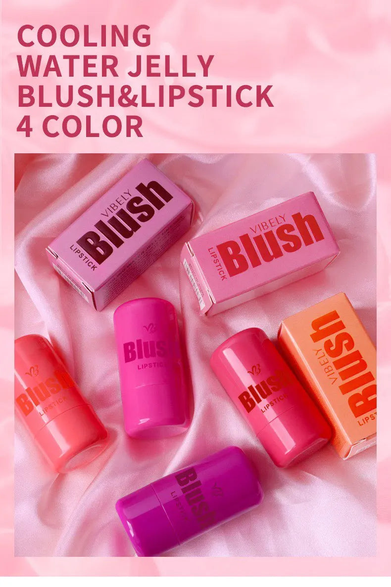 4 Colors Jelly Blush Stick Lip Balm Eyeshadow 3-in-1 Multi-Use Matte Blush Moisturize Brighten Lip Gloss