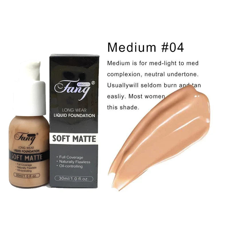 30ml SEPORA 6 Colors Matte Liquid Foundation Oil Control Waterproof Full Coverage Facial Natural Concealer Base Makeup Cosmetics