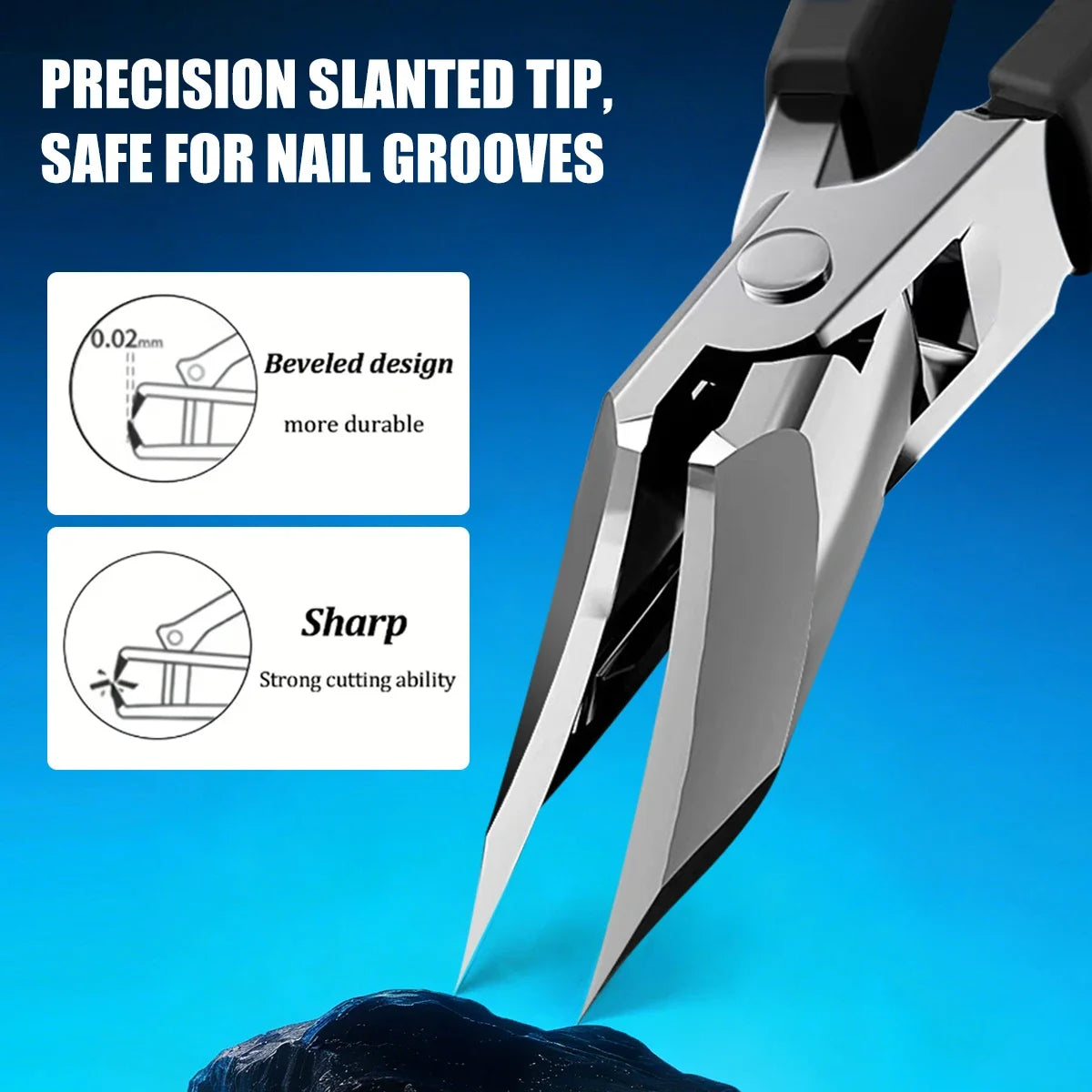 2pcs Professional Stainless Steel Nail Clippers - Ultra-sharp Blade, Specially Designed for Thick Hard Nails and Ingrown Nails,