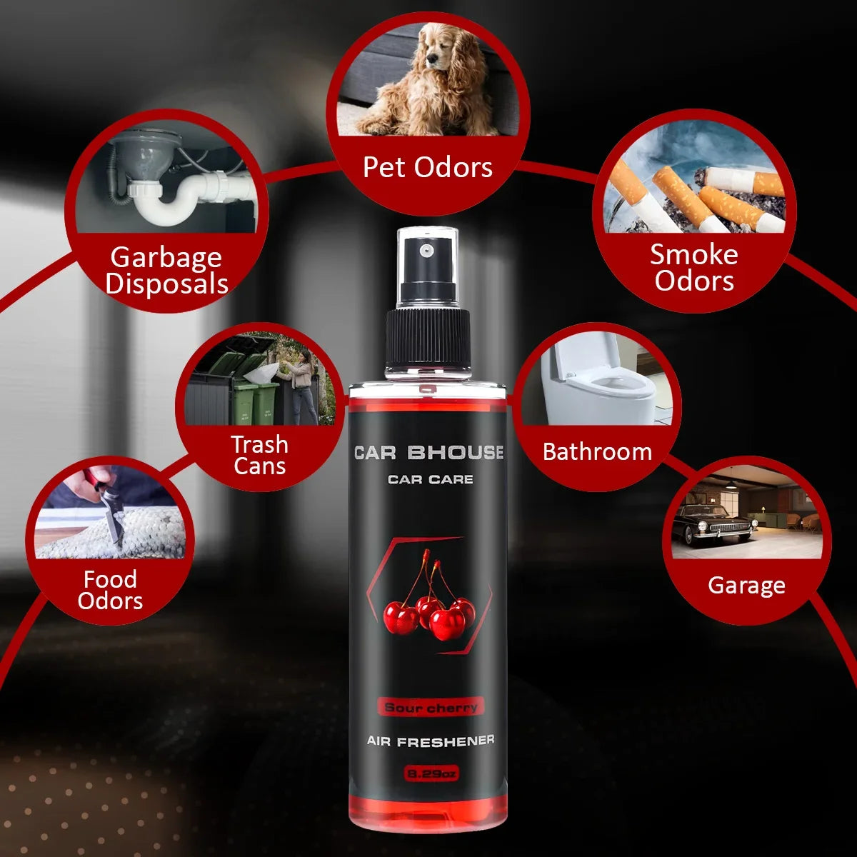 Car Air Freshener Spray Car Fragrance Flower Fruit Scent Fresh Perfume 8.29oz/245ml Large Capacity Car Interior Deodorant Spray