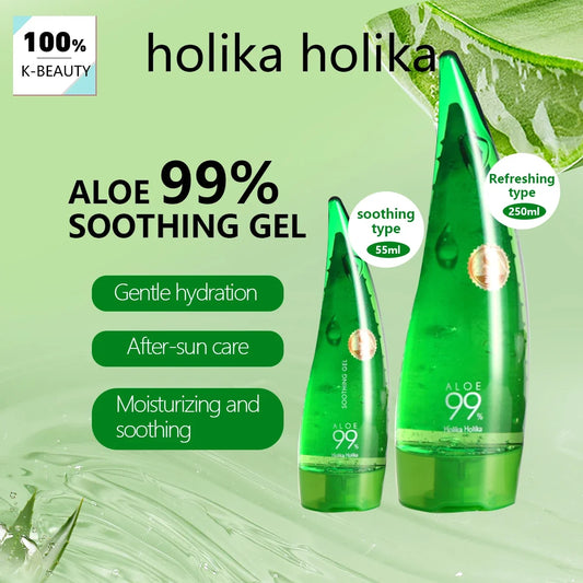 HOLIKA HOLIKA Aloe Soothing Gel,Soothing & Refreshing,Moisturizing & Lightweight,Fast-Absorbing,Korean Skincare,Korean Makeup
