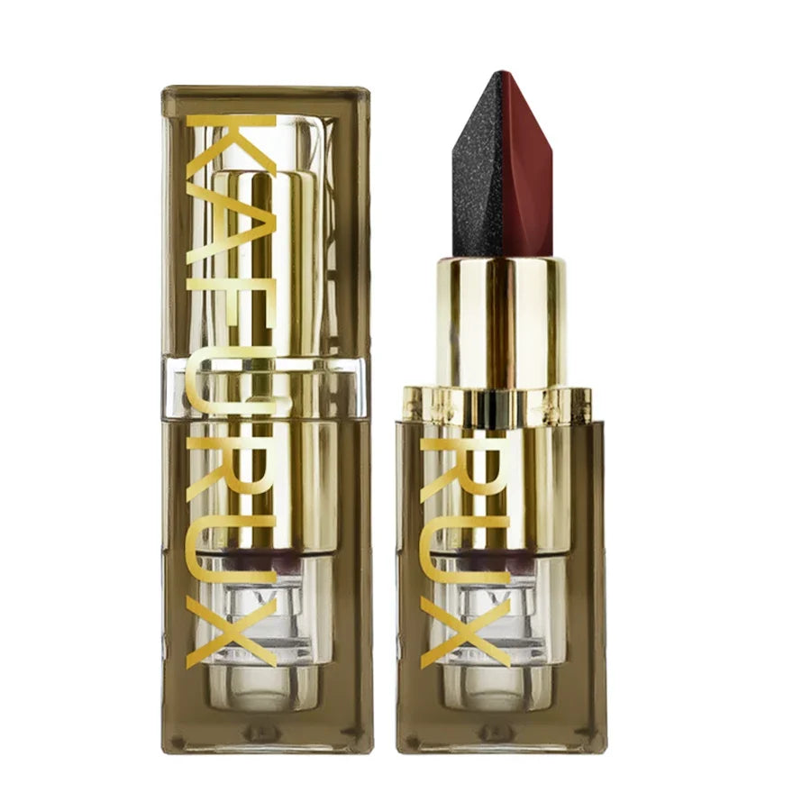 Brown Black Two-tone Lipstick Waterproof Matte Non-stick Cup Pearlescent Diamond Lip Tint Red Sexy Lips Makeup Gifts Cosmetics