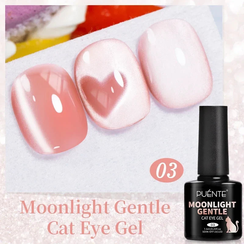7.5ML Aurora Starlit Cat Eye Gel Nail Polish Rainbow Glitter Galaxy Cat Magnetic Nail Art Gel Soak Off UV Semi-Permanent Varnish