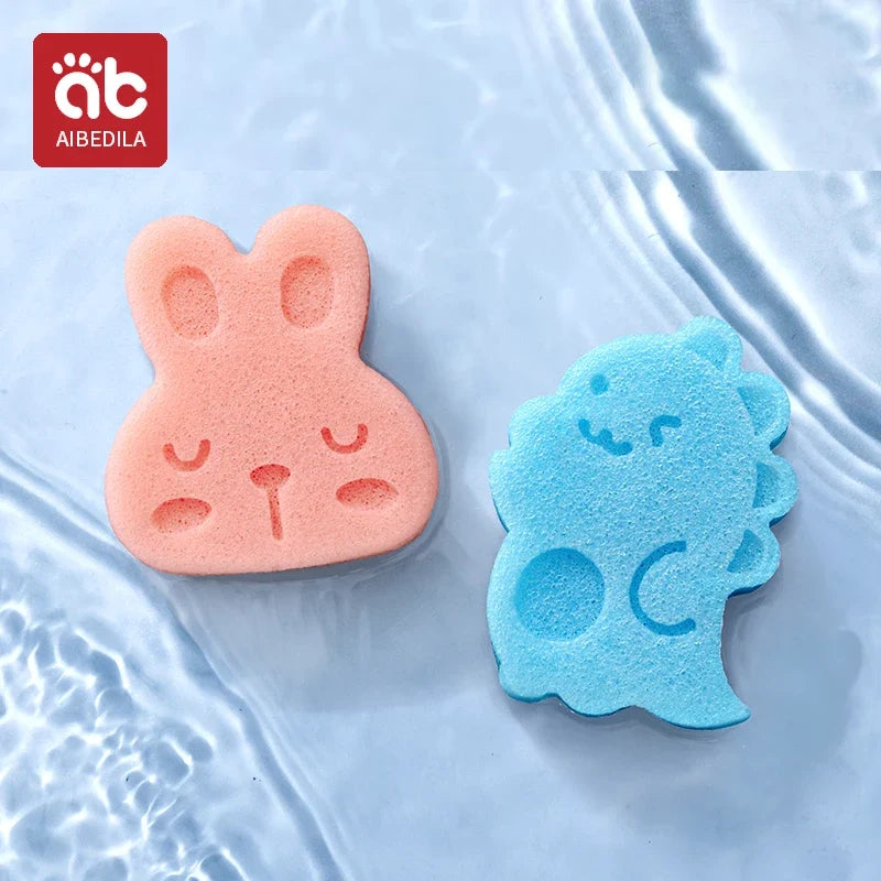 AIBEDILA Baby Duck Shape Bath Sponge Infant Shower Environmental friendly Cotton Scrub Body Bath Brushes Spa Sponge Cleaning