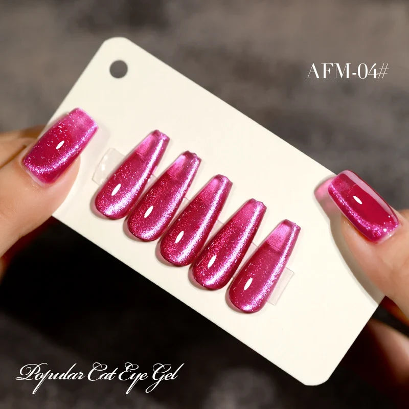 AS 15ml Mint Green Color Cat Magnetic Gel Nail Polish Sparkle Glitter Gel Varnish Semi Permanent for Summer Manicure DIY Gift
