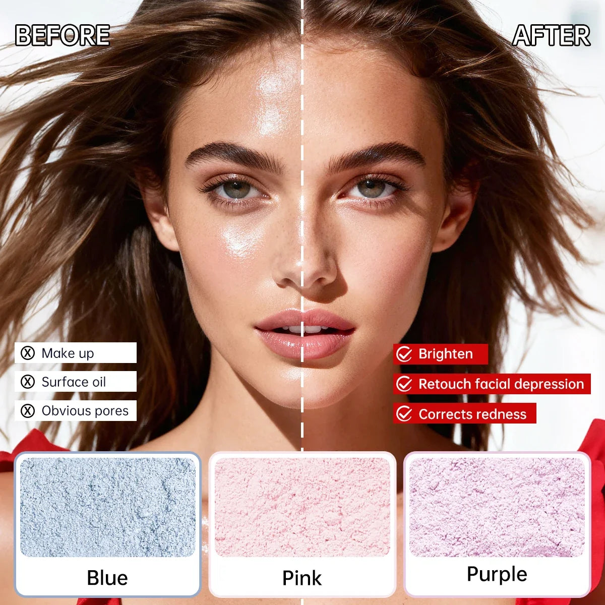 CATKIN Makeup Loose Setting Powder, Oil Control Poreless Face Powder Suitable for All Skin Tones and Maintain Matte and Natural