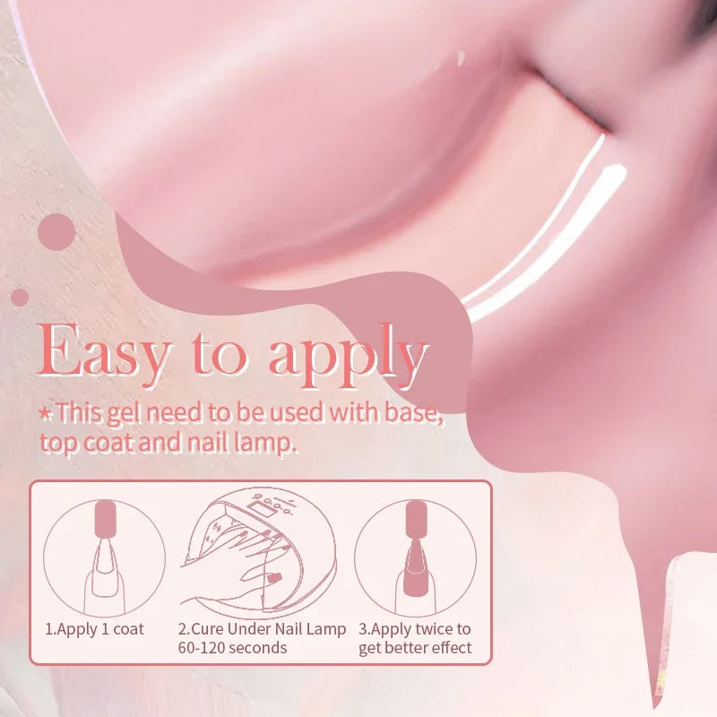 BORN PRETTY 250g Milky White Jelly Nude Gel Nail Polish Refilled Package Translucent Clear Semi Permanent Soak Off UV Gel
