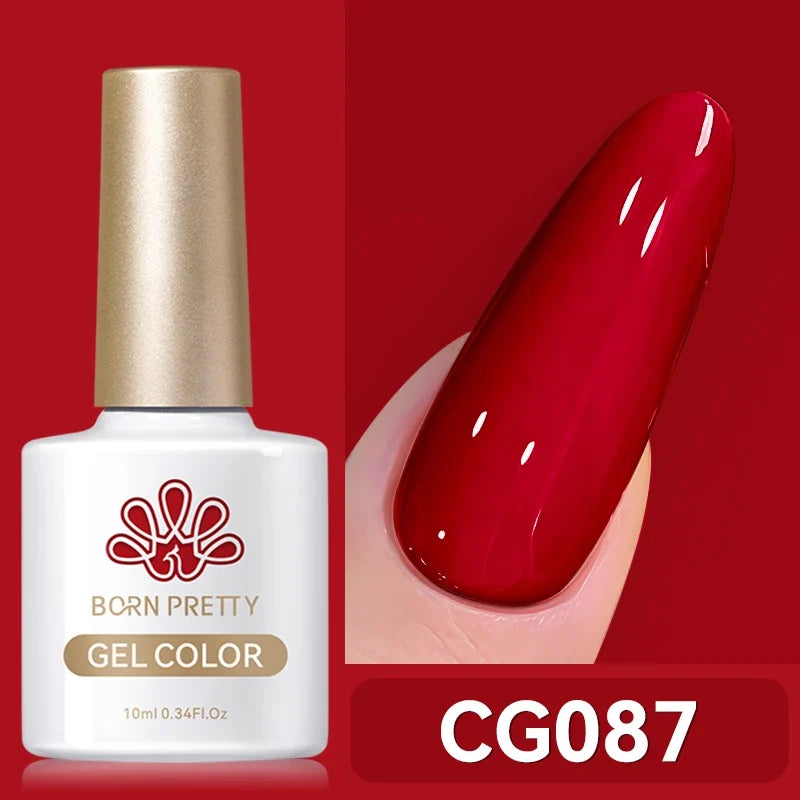 BORN PRETTY 10ml Blood Red Gel Nail Polish Semi Permanent Soak Off UV LED Varnish Design Halloween Festival Nail Supplies 1/6pcs