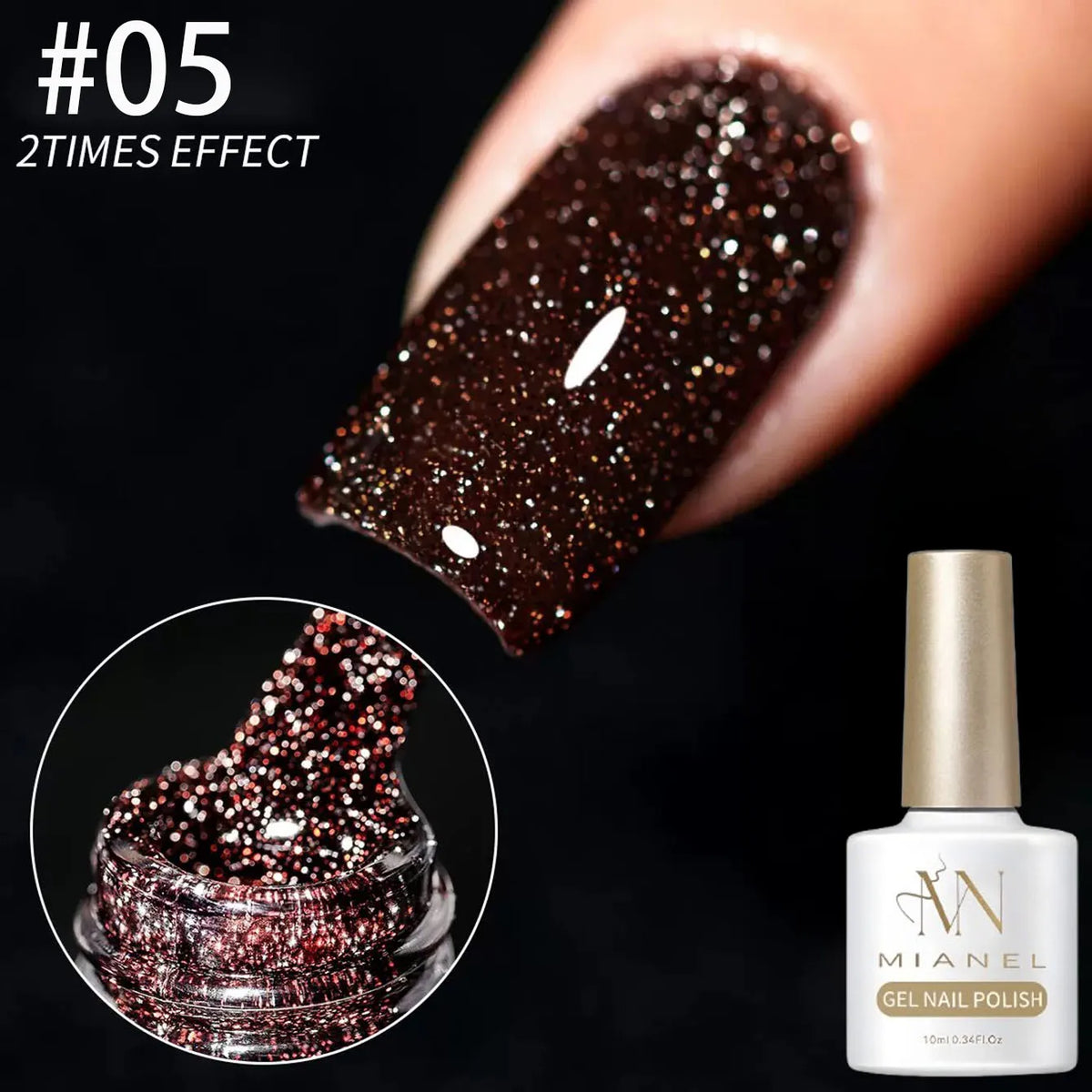 1-12pcs Wine Red Flash Crushed Strobe High Density Diamond Glitter Gel Nail Polish Black Nails Red Nails White Nails