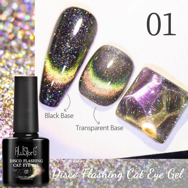 AWStorG 7.5ML Glass Cat Eye Fruit Color Magnetic Gel Nail Polish Vernis Semi Permanent Soak Crystal Gel Polish For Nails