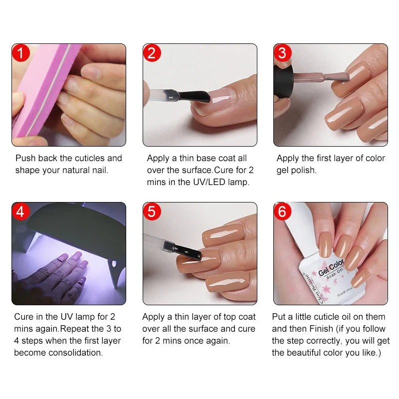 Clou Beaute Coffee Colors Nail Gel Polish HEMA/TPO FREE Soak off UV/LED 15ml Vernis Semi Permanent Nail Varnish 15ml Base Top