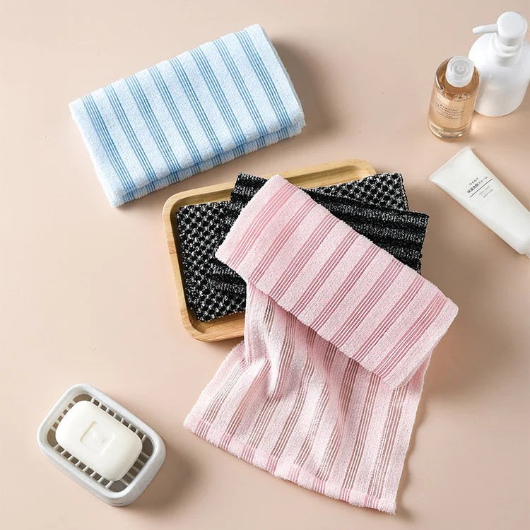 Japanese Rubbing Washcloth Bath Nylon Towel Brush for Back Towels Exfoliating Scrub Shower Sponge Body Bathroom Accessories 1PC