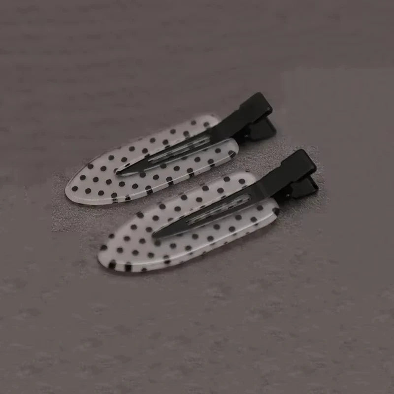 Black White Polka Dot Acrylic Hair Clips Minimalist Secure Hold Suitable for Daily Wear Party Outfits Hair Styling Accessories