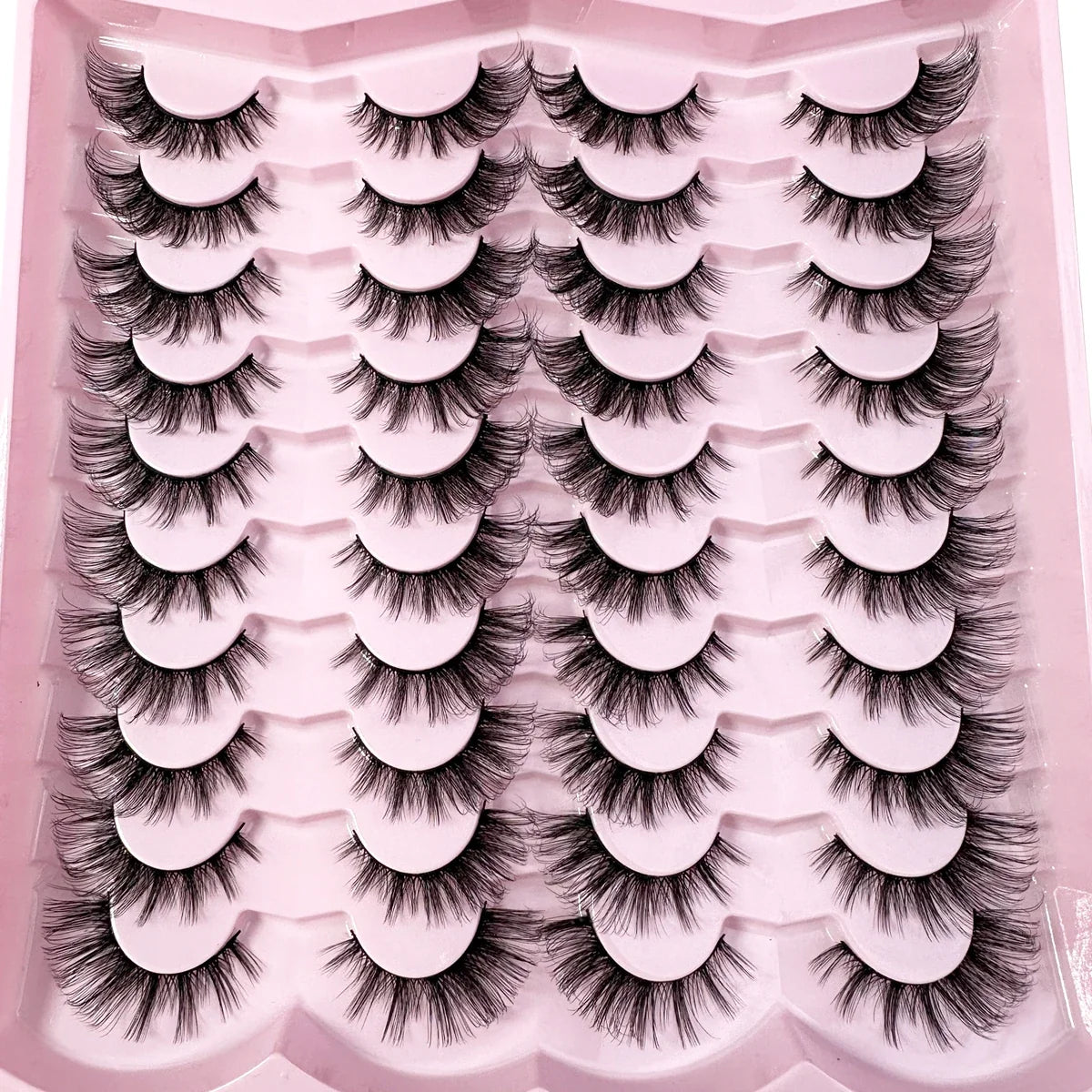 20pairs 5D Fluffy Eyelashes D Curl Lashes Thick Cat Eye Lashes Soft Wispy 8D Volume Fake Eyelash Extension Makeup