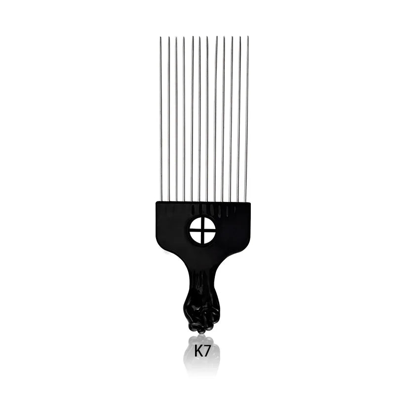 African Comb, Equipped with Long Steel Needles and ABS Handle, Suitable for Unwinding Curls and African Hair Styling