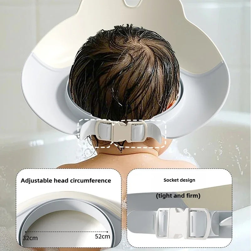 Adjustable Children Shampoo Cap Dinosaur Baby Shower Cap Cartoon Bath Visor Infant Hair Shield Ear Protection Waterproof