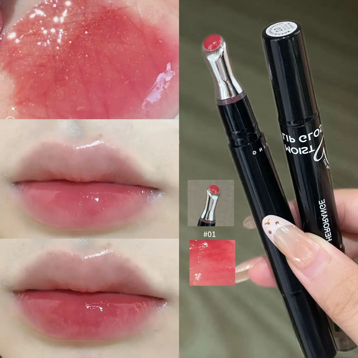 Herorange Hydrating Glossy Lip Gloss Long Lasting Brightening Create Plump Lips for Daily Date