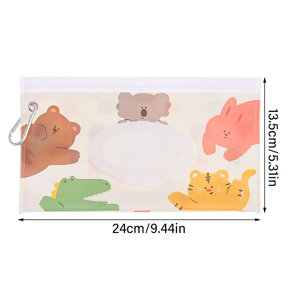 EVA Baby Wet Wipe Pouch Portable Buckle Wipes Holder Case Flip Cover Snap-Strap Reusable Wet Wipe Bag Outdoor Tissue Box