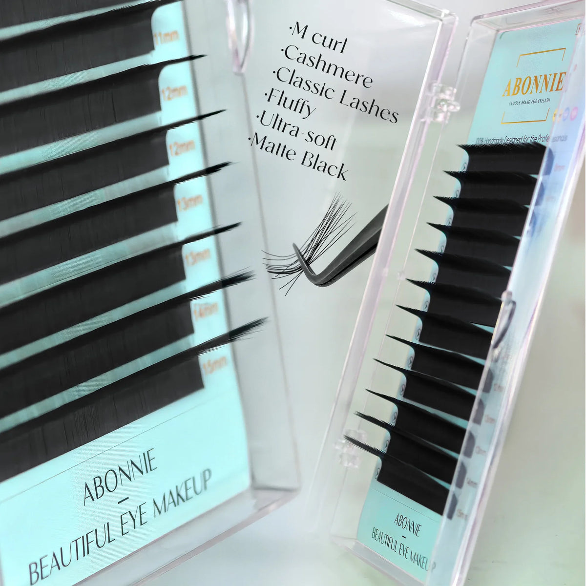 Abonnie Multi Layer Wispy Lashes Pre-Bundled Eyeash Extensions 3D Fluffy Camellia Eyelashes Automatic Flowering Lash LB Eyelash