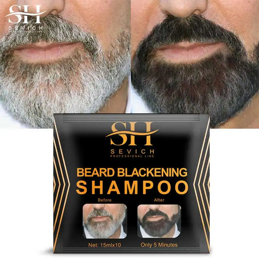 5-20PCS Natural Hair Dye Black Beard Shampoo Beard Paint Men Beard Coloring Dye 5 Minutes Temporary Blackening Moustache Shampoo
