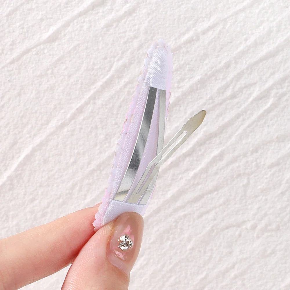 10Pcs/Lot Fresh Print Cotton Alloy Hair Clips for Kids Fabric Plaid BB Hairpins Girl Hairgripe Headwear Baby Hair Accessories
