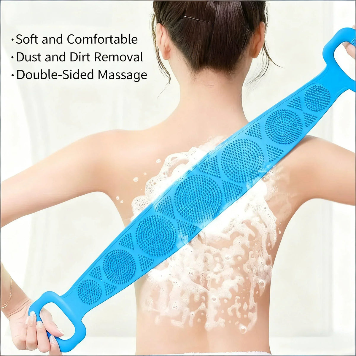 Body Silicone Brush Scrub Body Exfoliating Sponge Brush Bathroom Shower Back Brush Bath Scrub Clean Tool Stain Removal Bath Belt