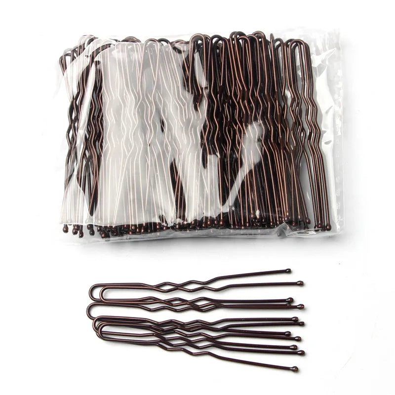 5/6/7cm Alloy Bobby Pins Barrettes U Shaped Metal Hair Pins Waved Hair Clips Bridal Hair Pins Hair Styling Tools Black 50Pcs/Bag