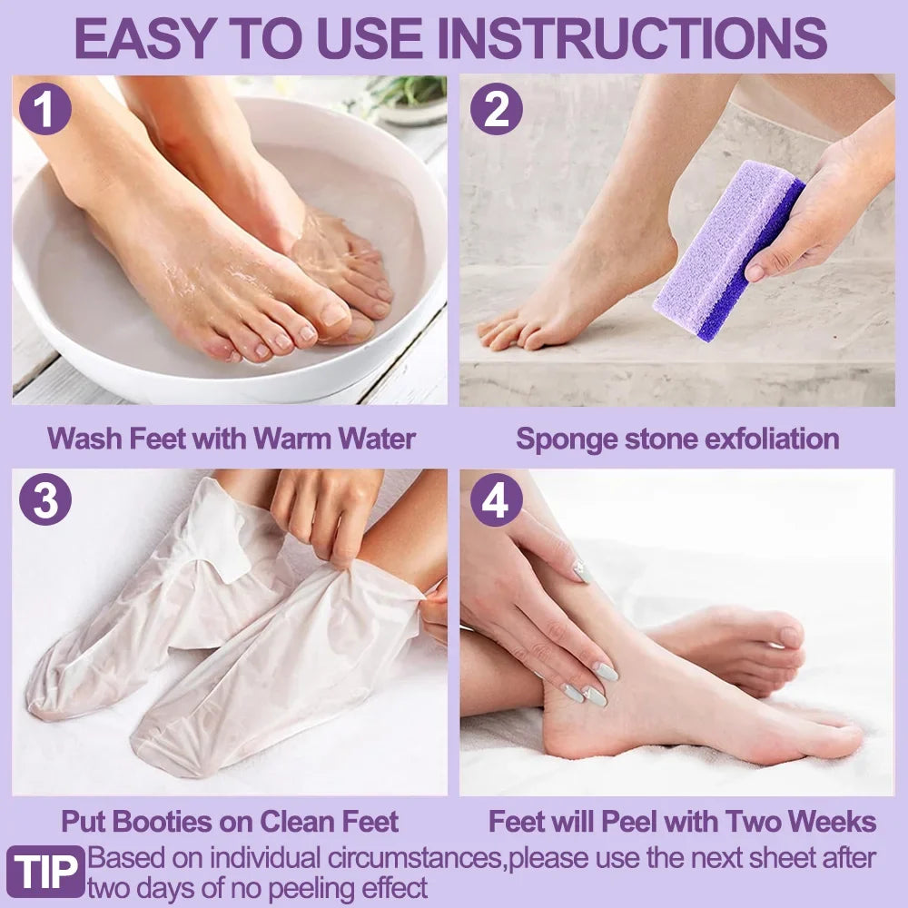 1-20Pair Exfoliating Feet Mask Exfoliating Foot Peel Mask Socks Pedicure Peeling Dead Skin Remover Feet Mask Peel Moisturizing