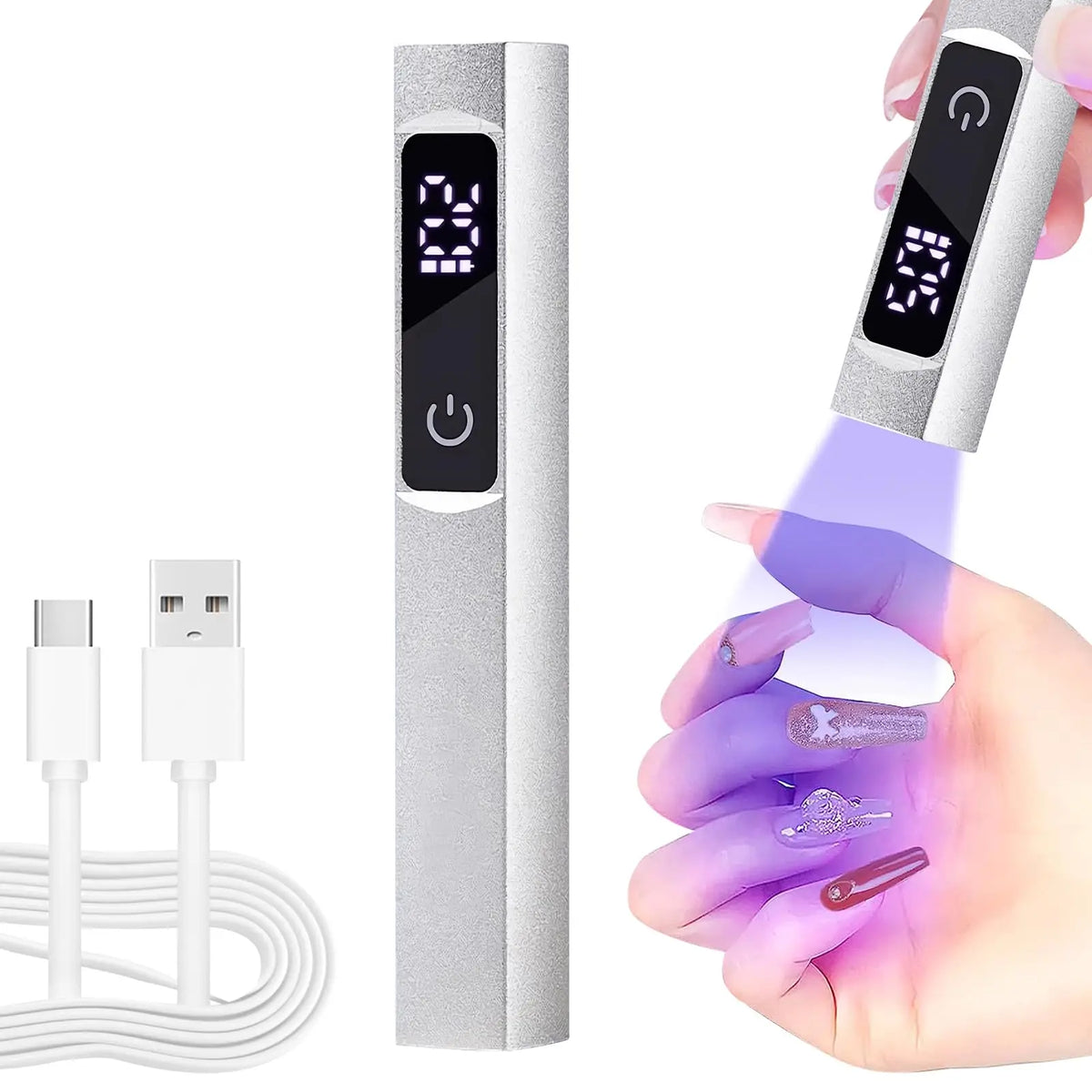 Handheld UV Led Nail Lamp Portable Rechargeable Mini Nail Dryer For Curing Nail Gel Polish Manicure Flashlight for Nail Salon