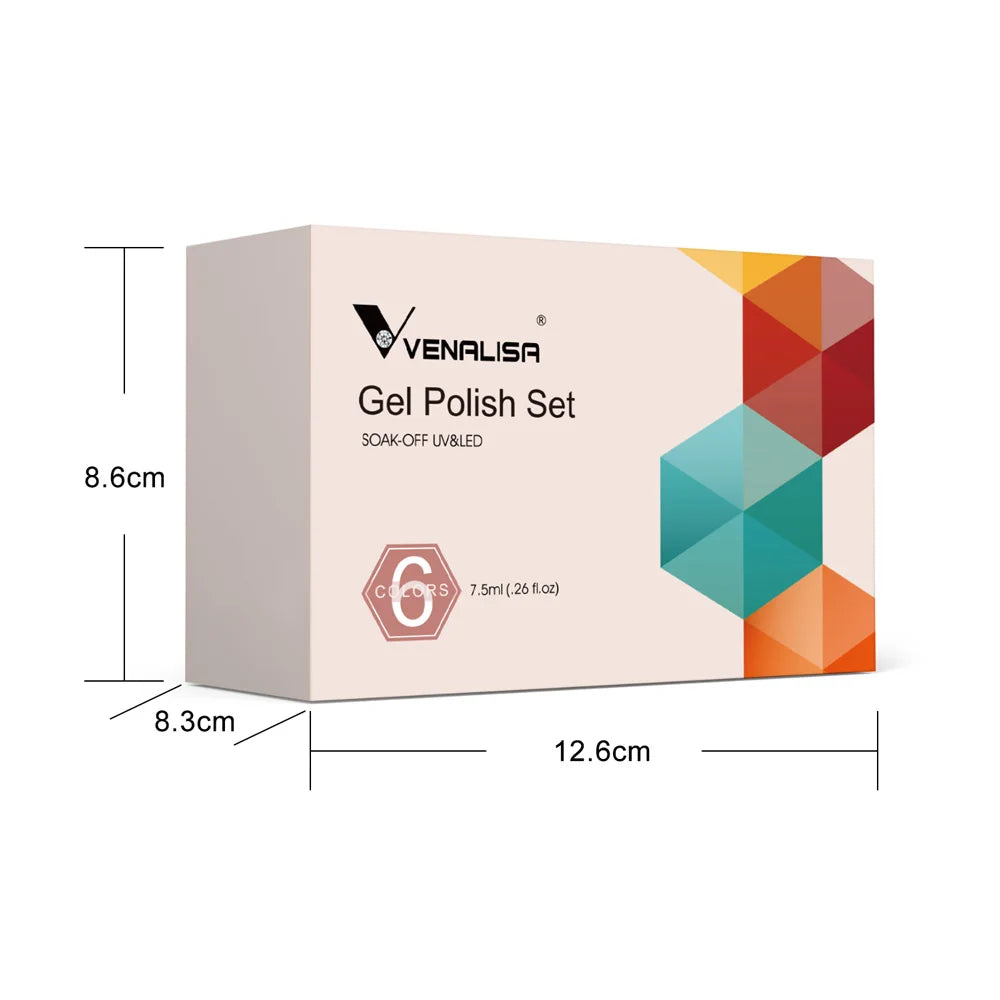 6pcs Venalisa Construction Gel Kit Stronger Jelly Color Reinforce Natural Nail Varnish Rubber Base Color Series Nude Collection