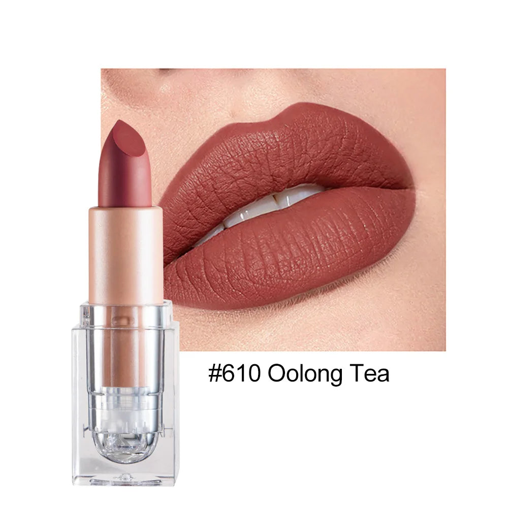 HANDAIYAN Matte Nude Lipstick Velvet Finish Long Lasting Waterproof Korean Beauty Cosmetic Makeup Gift for Women