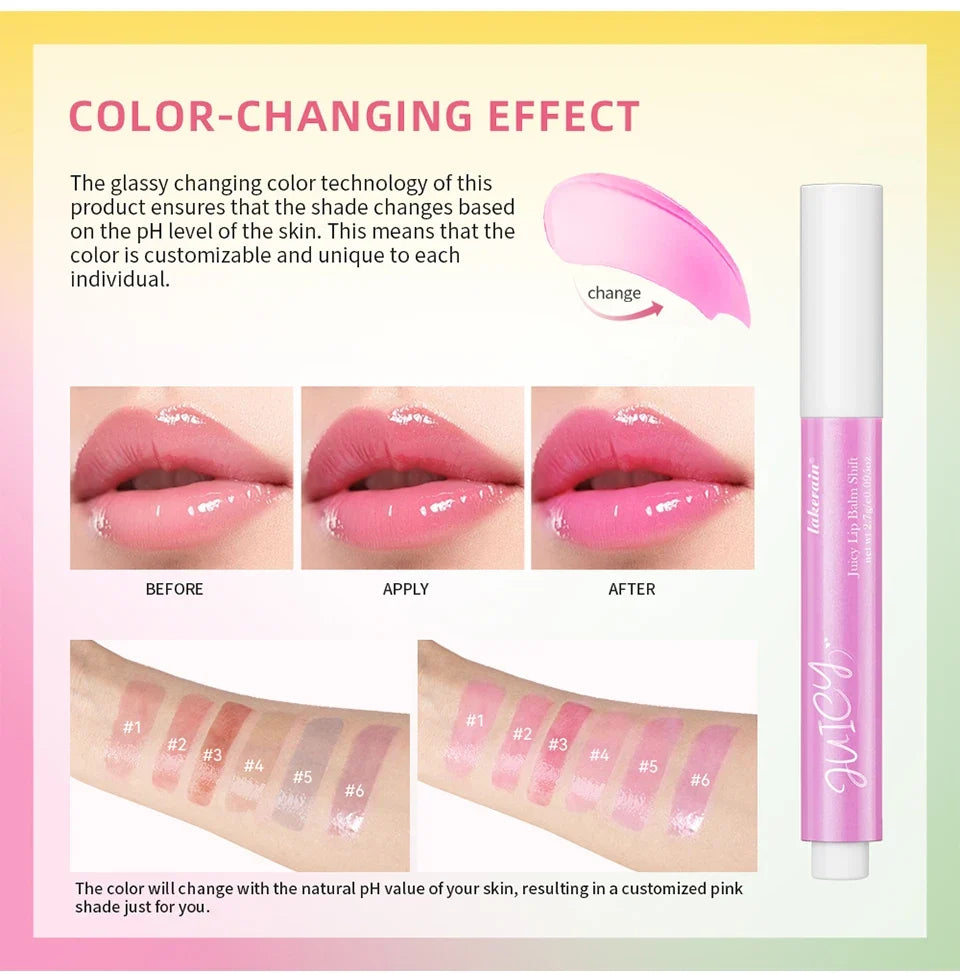 Color Change Juicy Lip Balm Shift Ph Color Changing Lip Balm Long Lasting Moisturizing Lipstick all change to pink lips makeup