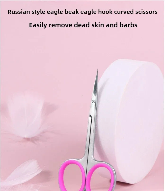 High Quality Warping Tip Cuticle Scissors anti-slippery handle Manicure Stainless Steel Nail skin Cuticle Trimmer Nippers
