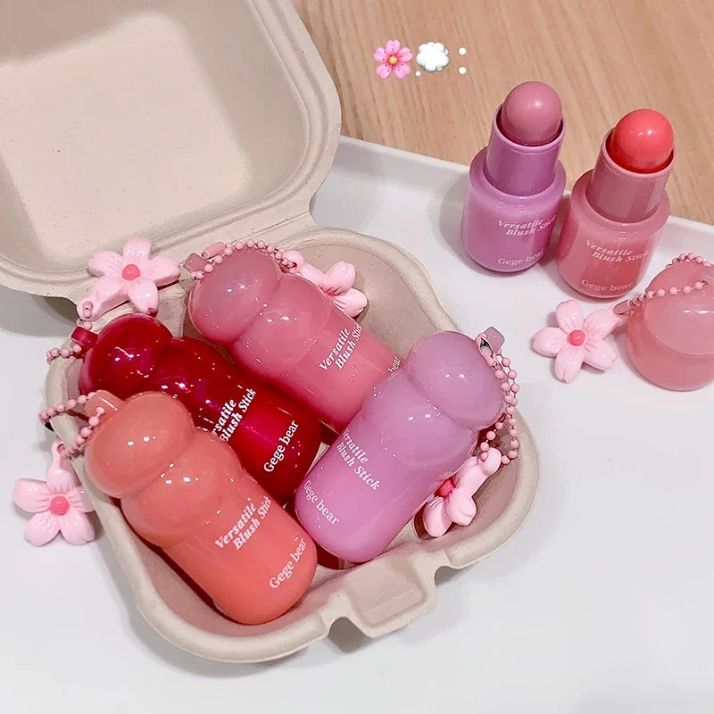 Gege Bear Velvet Liquid Blush Matte Sponge Head Blusher Natural Lasting Brighten Facial Contour Blush Tint Makeup