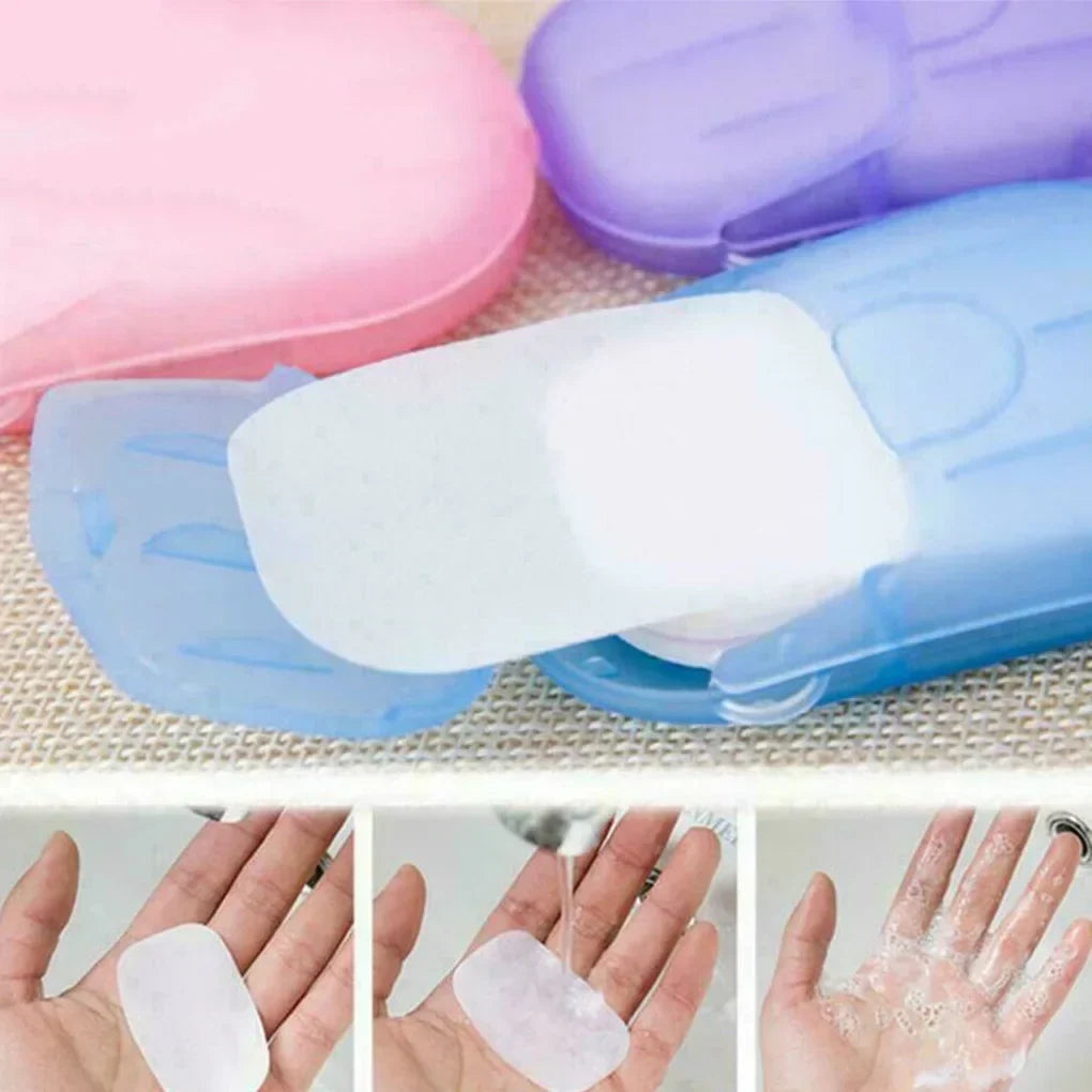 1/20/50pcs Bathroom Disposable Soap Paper Convenient Travel Soap Paper Washing Hand Bath Clean Scented Mini Paper Slice Soap
