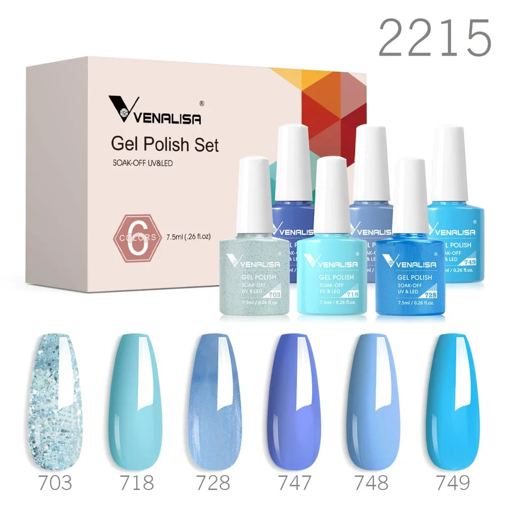6pcs Venalisa Construction Gel Kit Stronger Jelly Color Reinforce Natural Nail Varnish Rubber Base Color Series Nude Collection