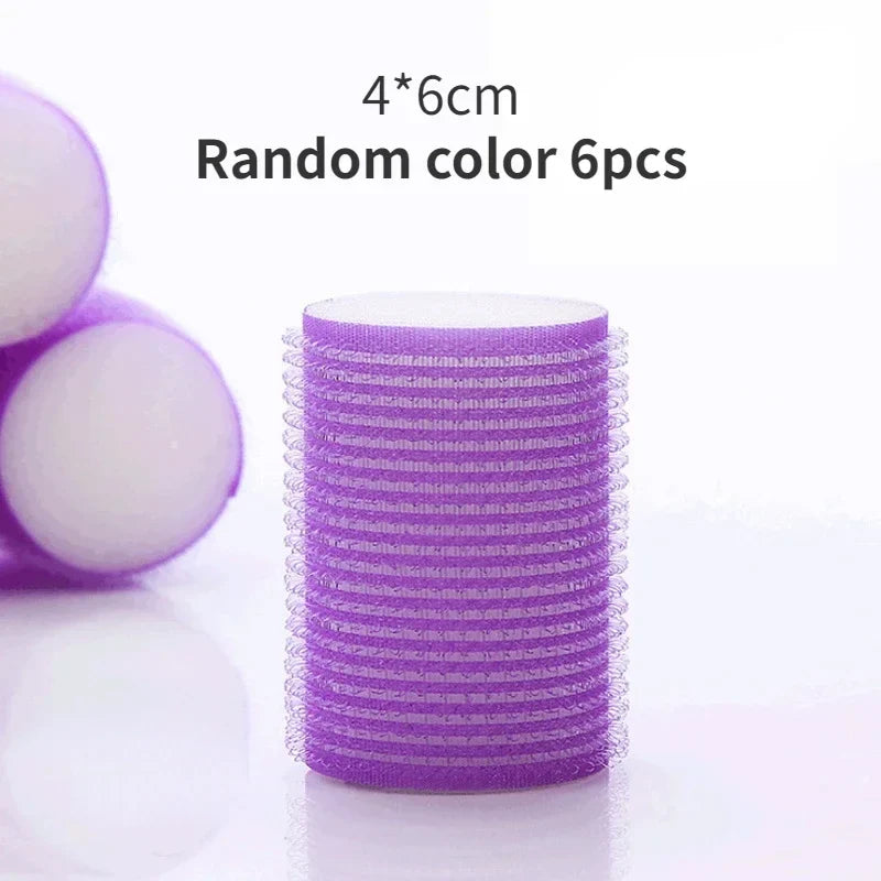 1/6Pc/set Self Grip Heatless Hair Curler Hair Rollers Set No Heat Self-adhesive Curling Hairdressing Styling Tool Different Size